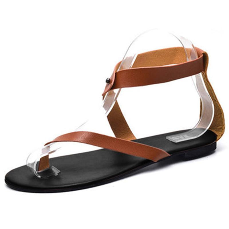 Women Ankle Wrap Strappy Flat Sandals