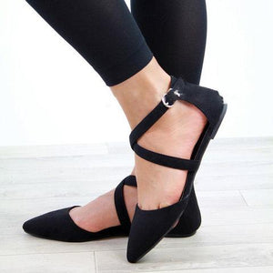 Women Fashion Ankle Strap Flat Sandals - fashionshoeshouse