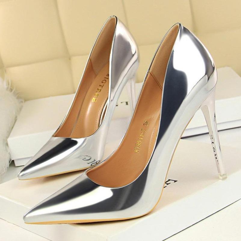 Women pointed toe stiletto high heel prom shoes