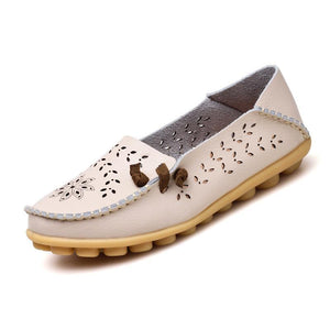 Driving Moccasins Silver Women Loafers with Soft Outsole for Walking - GetComfyShoes
