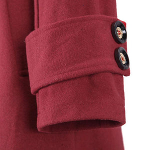 Women maxi turn-down collar long sleeve duster trench coat