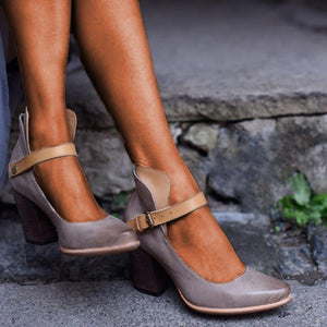 Vintage Platform Chunky Heel Buckle Flat Sandals