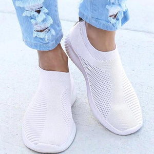 Women's knitting slip on sneakers best shoes for walking summer breathable sneakers