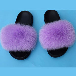 Women Inhouse Fashion Fur Slides