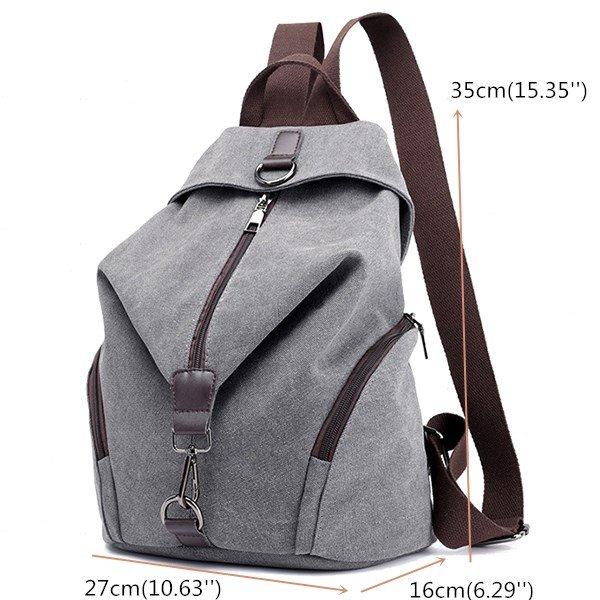 Casual Canvas Women Backpack Travel BackBag Large Capacity School Bag - Getcomfyshoes