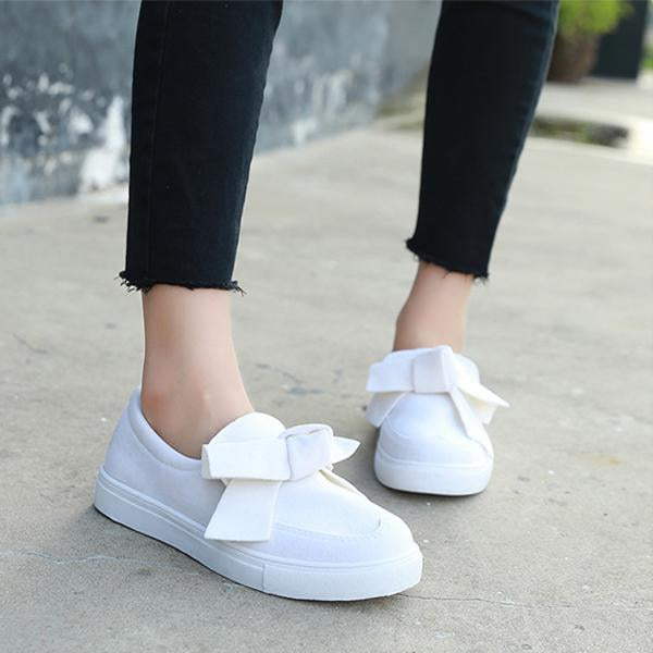 Autumn/winter Bowknot Round Toe Platform Heel Casual Shoes - GetComfyShoes