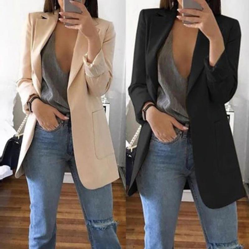 Women New Casual Slim Long Sleeves Turn-Down Collar Cardigan