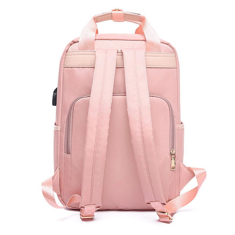 Women Latop Backpack Nylon Waterproof Multifunction Casual Patchwork Backpack - Getcomfyshoes