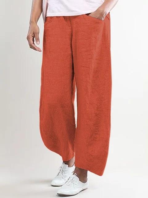 5XL Plus Size Wide Leg High Waisted Linen Pants - GetComfyShoes