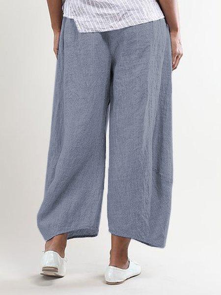 5XL Plus Size Wide Leg High Waisted Linen Pants - GetComfyShoes