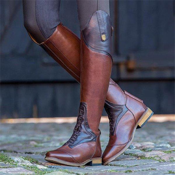 Women's knee high riding boots pointed toe riding boots