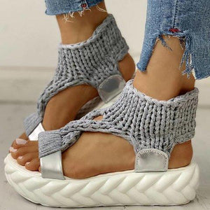 Platform knit walking sandals