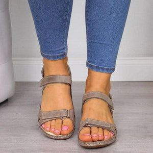Hollow Open Toe Strap Buckle Thong Comfy Sandals - GetComfyShoes