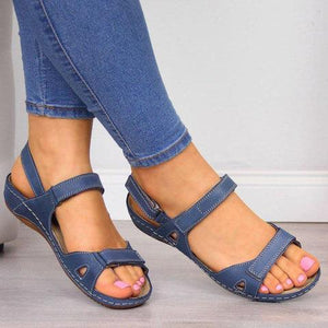 Hollow Open Toe Strap Buckle Thong Comfy Sandals - GetComfyShoes