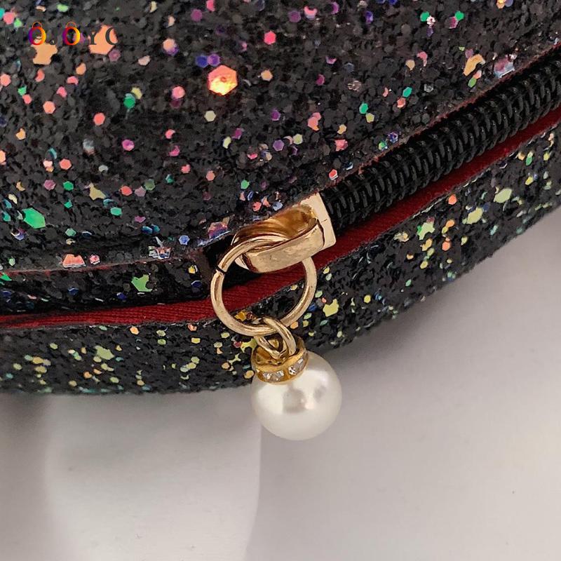 Cute Sequins Small Shell Bag Shoulder Handbags Phone Money Pouch Chain Crossbody Bags for Women - Getcomfyshoes