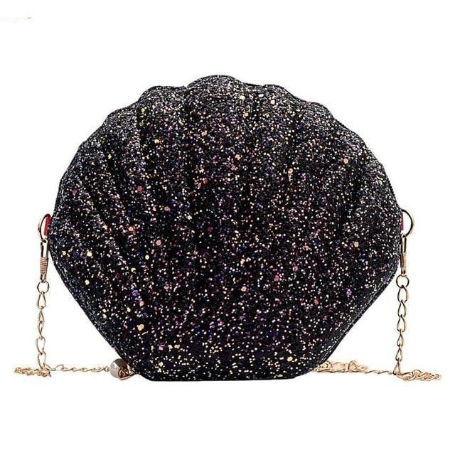 Cute Sequins Small Shell Bag Shoulder Handbags Phone Money Pouch Chain Crossbody Bags for Women - Getcomfyshoes