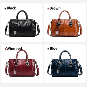 Vintage Oil Wax leather luxury handbags women bags designer ladies hand bags for women 2019 bag sac a main Femme Bolsa Feminina - Getcomfyshoes