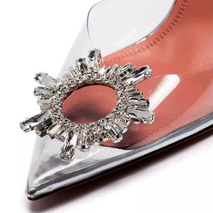 Rhinestone High Heel Sandals Crystal Clear Heels Wedding Shoes Sexy