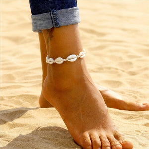 Women Boho Shell Anklets Handmade Shell Foot Jewelry Summer Beach Barefoot Bracelet