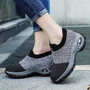 Mesh slip on sneakers for women comfort shoes for walking air cushion