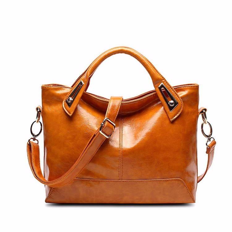 Women Oil Wax Leather Designer Handbags High Quality Shoulder Bags Ladies Handbags Fashion brand PU leather women bags WLHB1398 - Getcomfyshoes