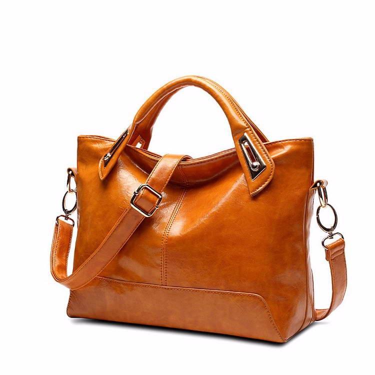 Women Oil Wax Leather Designer Handbags High Quality Shoulder Bags Ladies Handbags Fashion brand PU leather women bags WLHB1398 - Getcomfyshoes