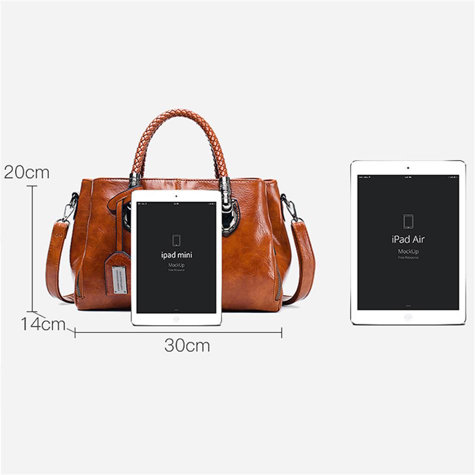 Vintage Oil Wax leather luxury handbags women bags designer ladies hand bags for women 2019 bag sac a main Femme Bolsa Feminina - Getcomfyshoes