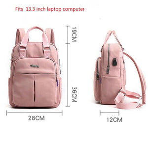 Laptop backpack for women 13.3inch waterproof USB charging backpack - Getcomfyshoes