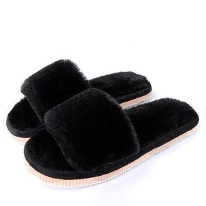 Womens furry slippers winter warm house shoes