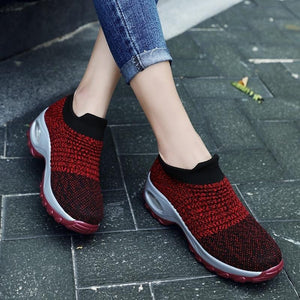 Mesh slip on sneakers for women comfort shoes for walking air cushion