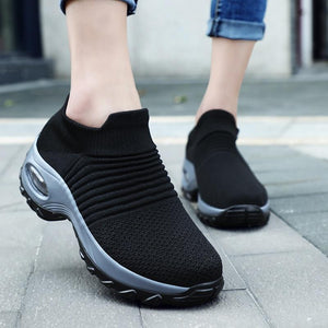 Mesh slip on sneakers for women comfort shoes for walking air cushion