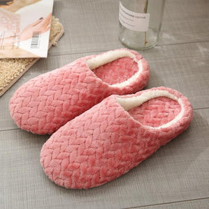 Womens's plush warm house shoes anti-slip wtinter indoor slippers closed toe