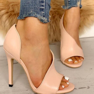 Sexy peep toe side cut out high heels
