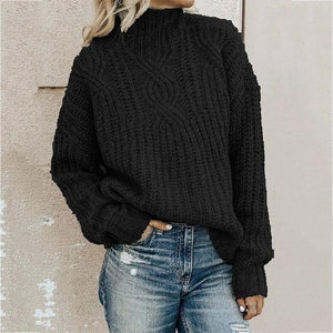 Women's turtleneck knitted sweater pullover sweater