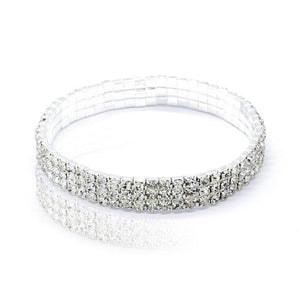Silver stretchy 1/2/3/4/5 rows rhinestones anklets