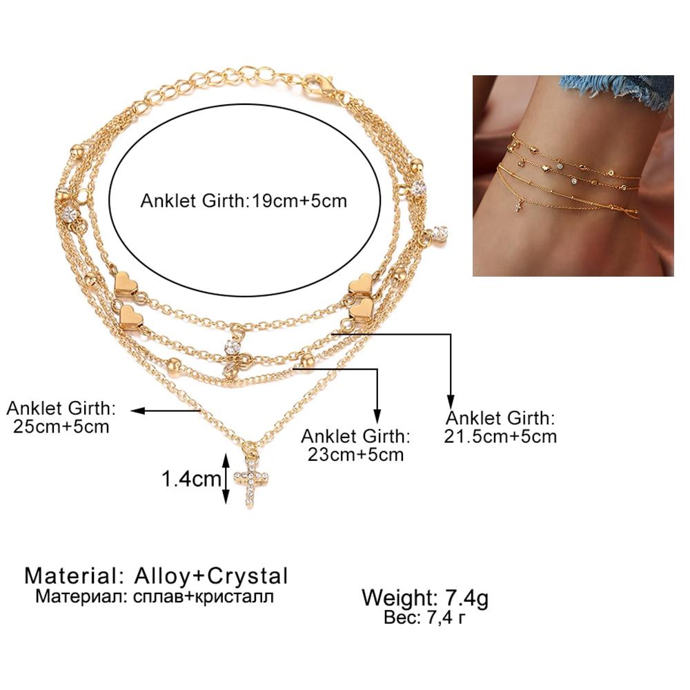 Women summer beach bohemia cute chain anklets