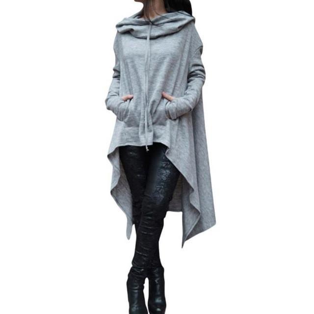 Casual Irregular Hood Sweatshirt - GetComfyShoes