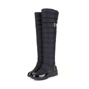 Waterproof Knee High Boots for Women Winter Faux Fur Shoes - GetComfyShoes
