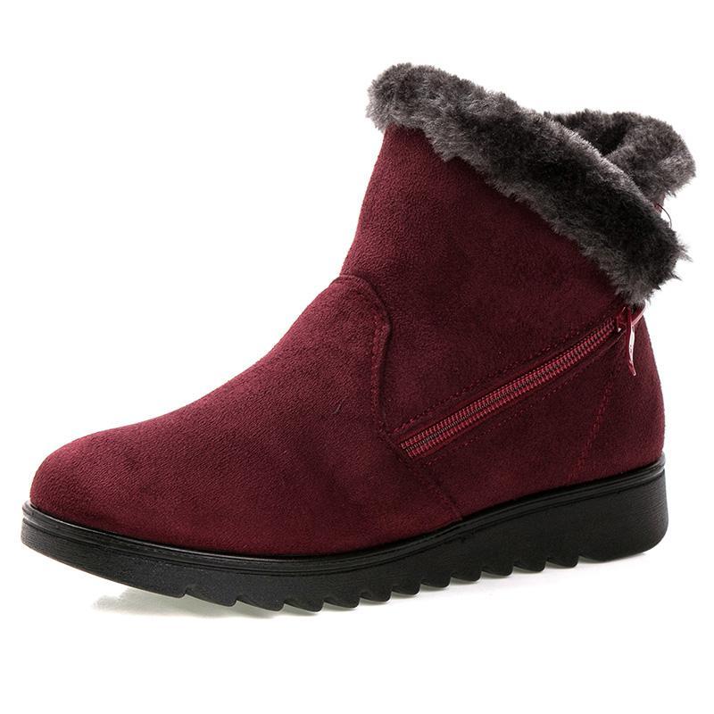 Winter Fur Ankle Boots for Women 3 Colors Non-slip Winter Warm Shoes - GetComfyShoes