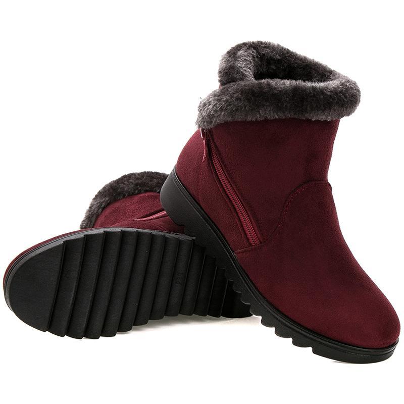 Winter Fur Ankle Boots for Women 3 Colors Non-slip Winter Warm Shoes - GetComfyShoes