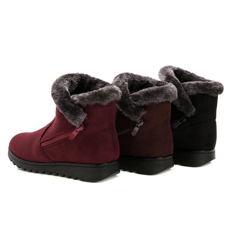 Winter Fur Ankle Boots for Women 3 Colors Non-slip Winter Warm Shoes - GetComfyShoes