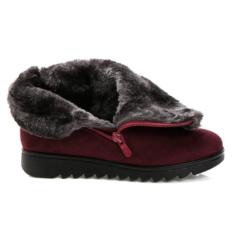 Winter Fur Ankle Boots for Women 3 Colors Non-slip Winter Warm Shoes - GetComfyShoes