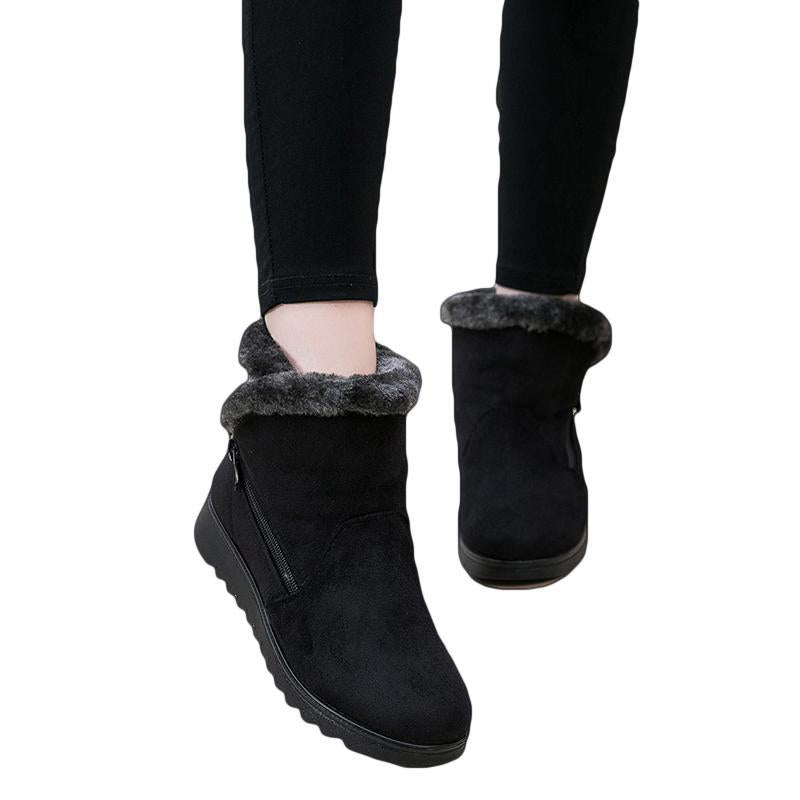 Winter Fur Ankle Boots for Women 3 Colors Non-slip Winter Warm Shoes - GetComfyShoes