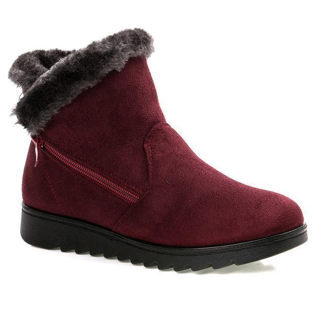 Winter Fur Ankle Boots for Women 3 Colors Non-slip Winter Warm Shoes - GetComfyShoes