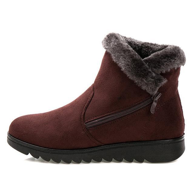 Winter Fur Ankle Boots for Women 3 Colors Non-slip Winter Warm Shoes - GetComfyShoes