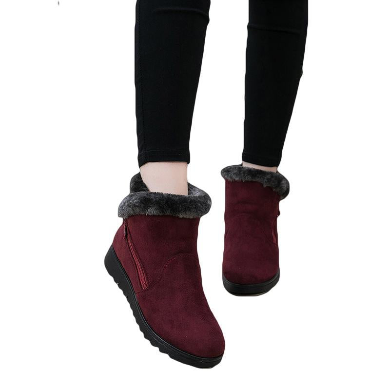 Winter Fur Ankle Boots for Women 3 Colors Non-slip Winter Warm Shoes - GetComfyShoes