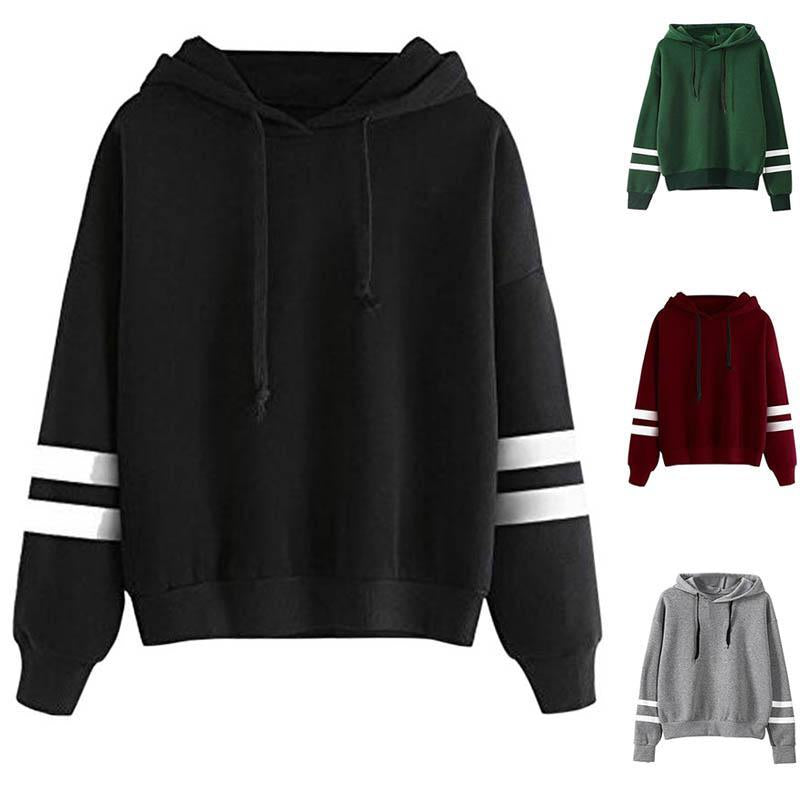 Drawstring Hooded Striped Sweatshirt - GetComfyShoes