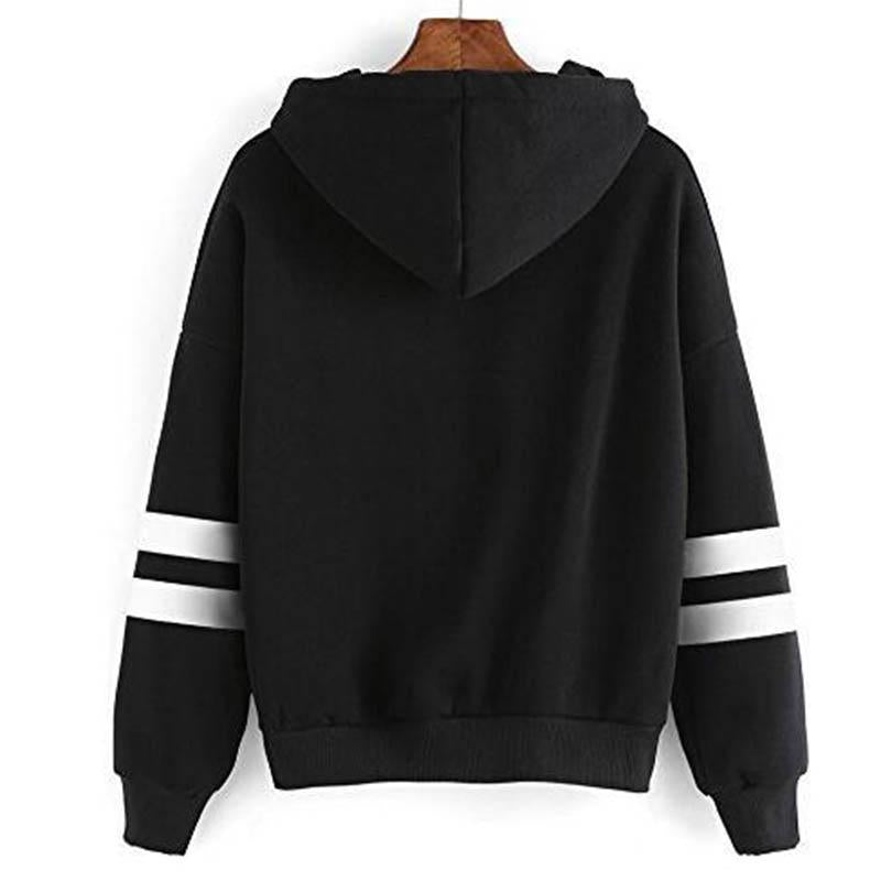 Drawstring Hooded Striped Sweatshirt - GetComfyShoes