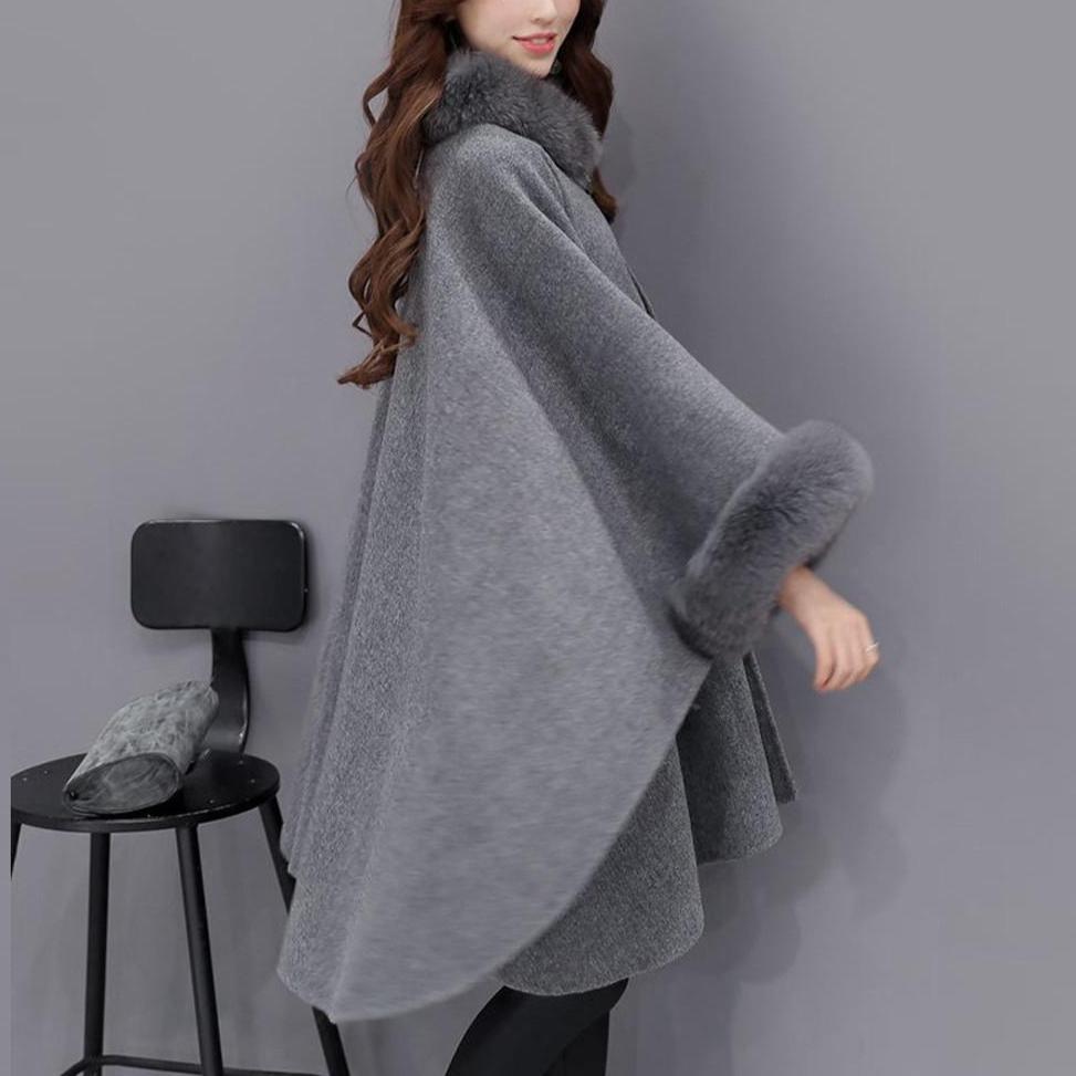 Fashion Woollen Outwear Fur Collar - GetComfyShoes