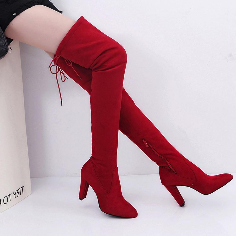 Slim Thigh High Boots for Women Slim Warm Shoes for Women - GetComfyShoes